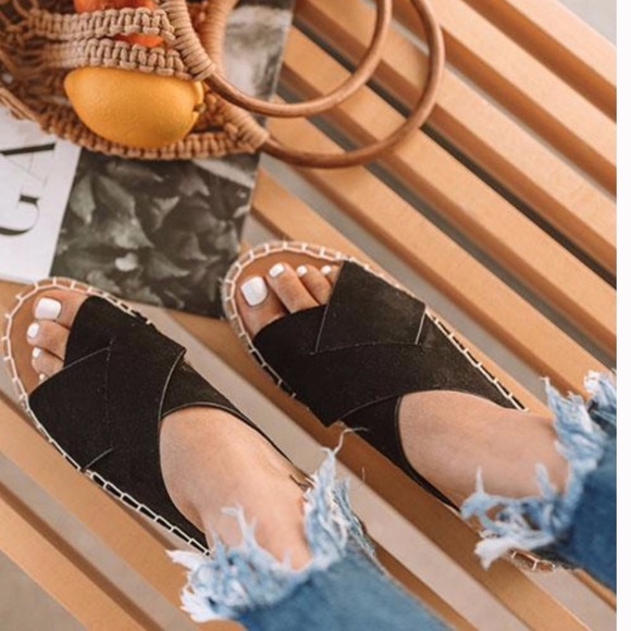 Yellow Criss Cross Suede Espadrilles - Picture 3 of 3